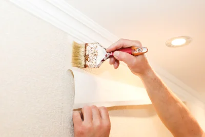 Pose de papier peint à Pavezin — revêtements muraux et toiles de verre
